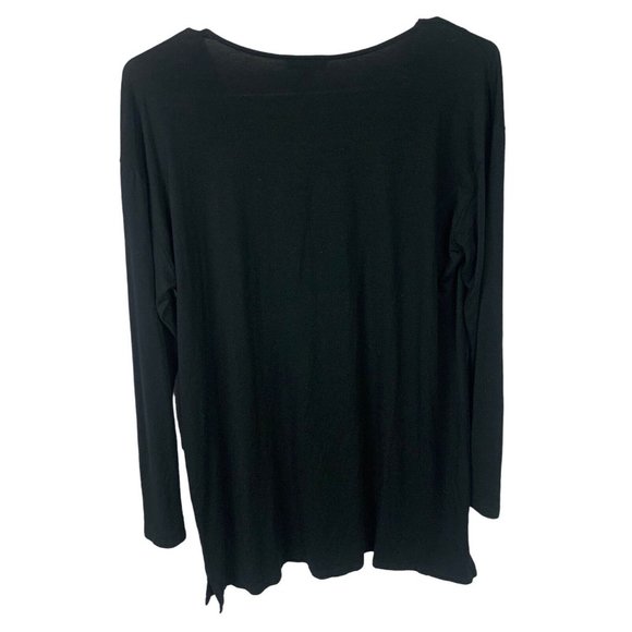 J Jill Wearever  Womens Cardigan Top Size Small Black Button Front Rayon Blend - Picture 6 of 6